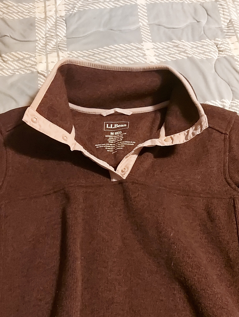 L.L. Bean Women’s Purple Sweater with Pink Trim